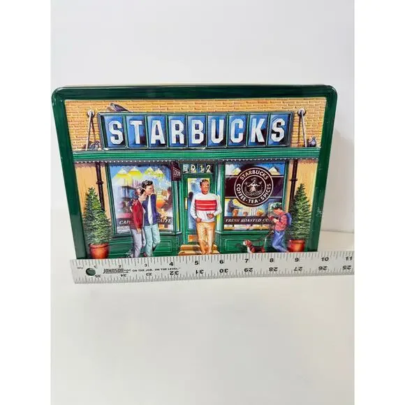Starbucks Empty Tin 1999 3D Replica Of 1st Store Pike Place Market Seattle 1971 - Picture 3 of 7